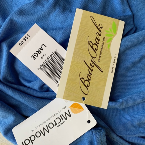 Blue SUPER SOFT Tank Top by Body Bark Made in USA, Size Large MICROMODAL Fabric - Picture 3 of 8